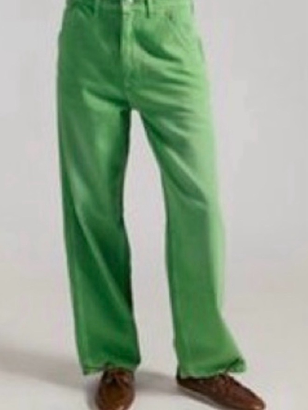 Free People Vibrant Green Wide Leg painter Pants jeans boyfriend
